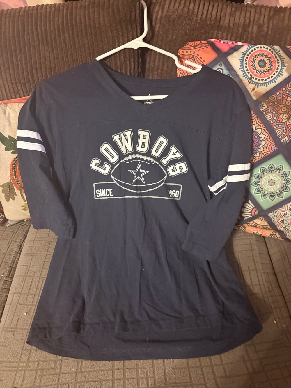 Source Unknown Navy Cowboys Graphic Long Sleeve Tee